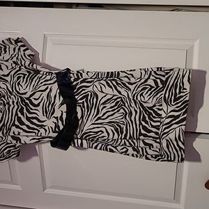 Zebra dress,small cowl,short sleeves, patton black belt,size medium by Chesley